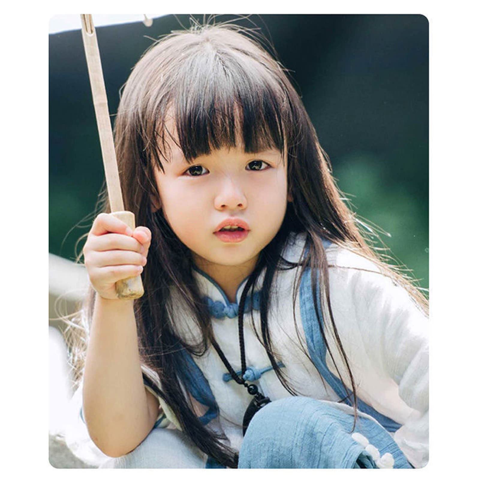 Long Noir, en Particulier la Perruque avec des Cheveux de Remplacement de Cheveux pour les Filles Pleines de Topper Pendant 3-8 Ans, Qui Conviennent aux Fêtes D'activités D'Halloween