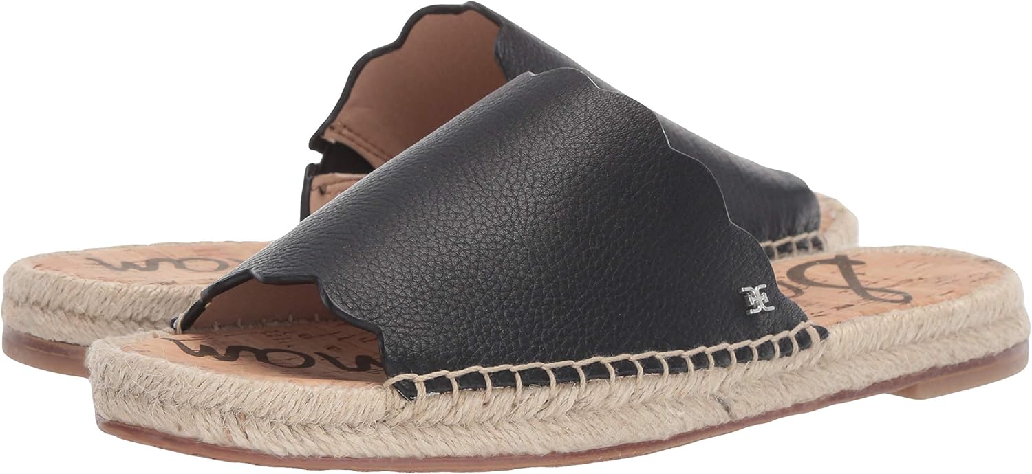 Sam Edelman Women's Andy Slide Sandal 6 Black Leather