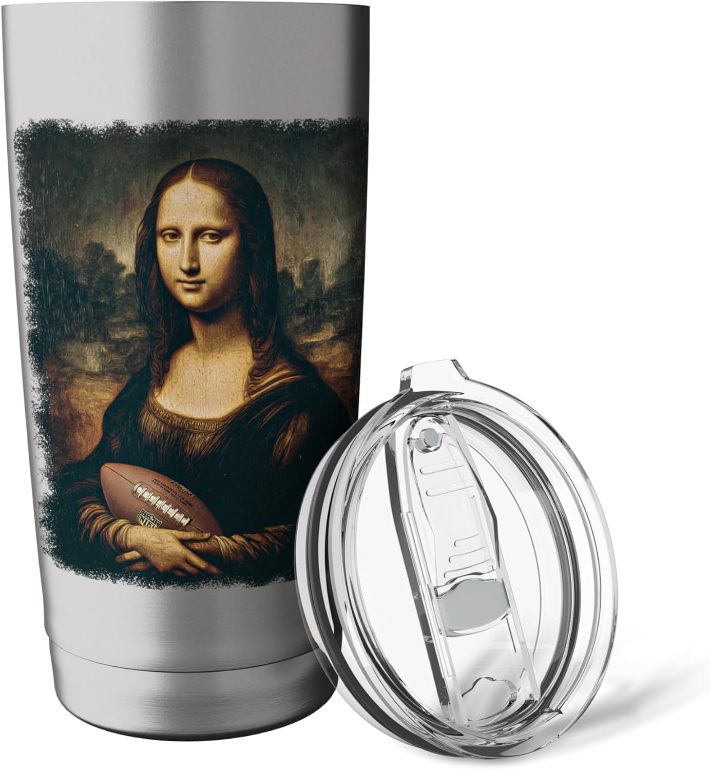 Mona Lisa American Football | Trending Aesthetic Streetwear Stainless Steel Insulated Tumbler image 5
