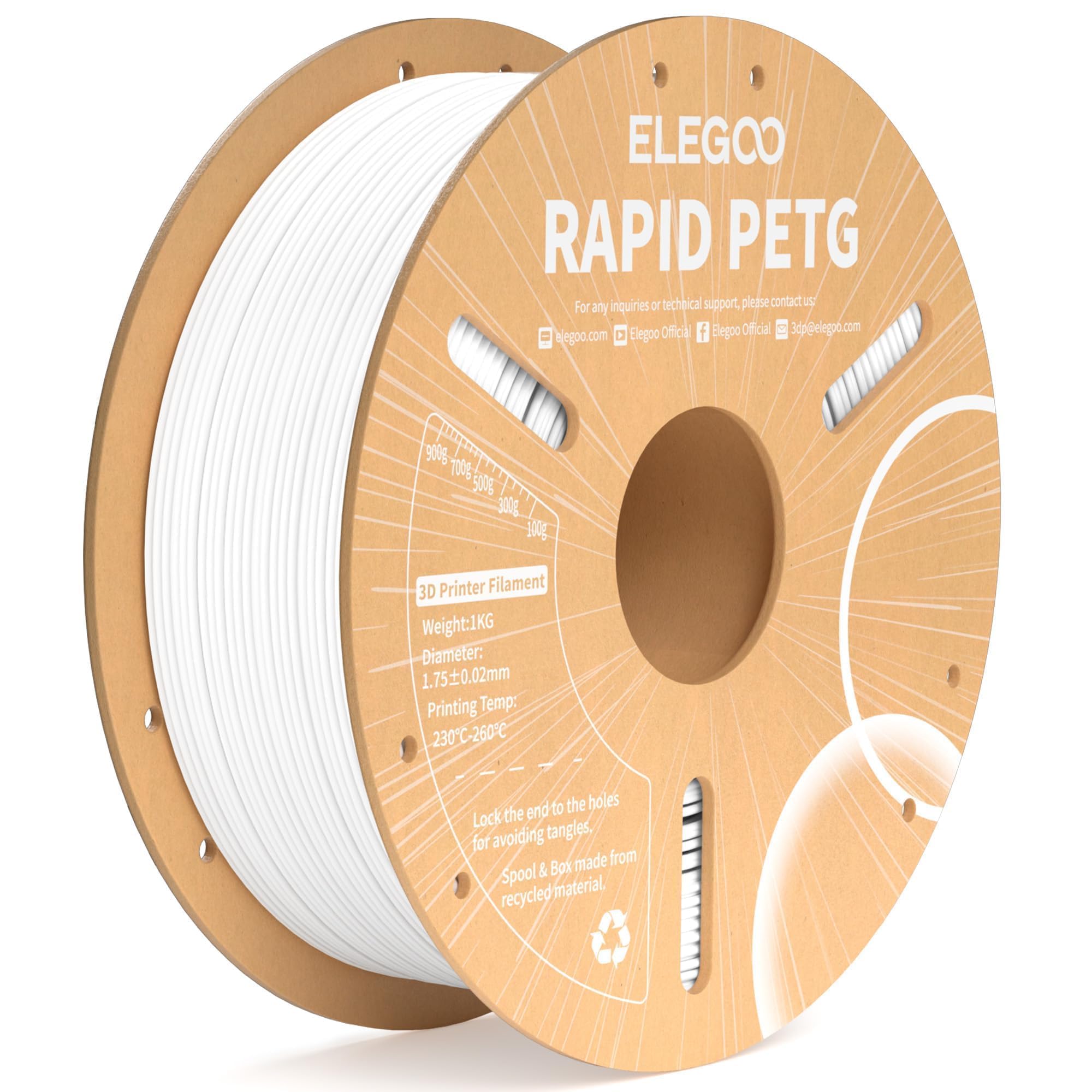 ELEGOO Rapid PETG Filament - 1KG Black -22 ELEGOO Rapid PETG Filament - 1KG Black -22