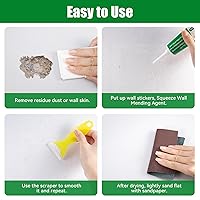 Vista 5 de Drywall Repair Kit, Spackle Wall Repair Kit, Spackle Wall Repair Patch & Wall Mending Agent, Nail Hole Repair, Quick and Easy Solution for Drywall