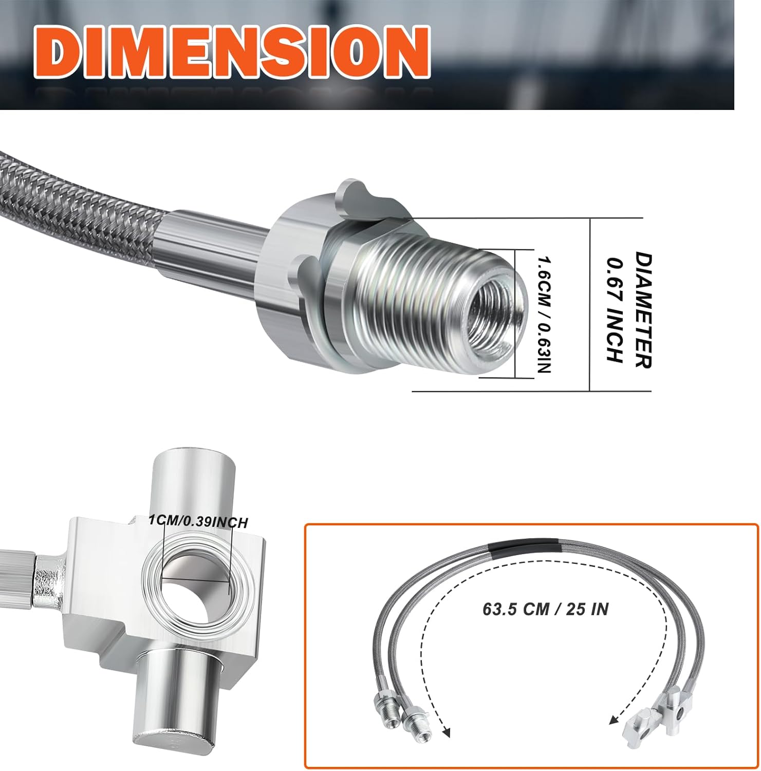 Stainless Steel Brake Lines 89340S 4-6"Front Extended brake line Fit for Chevrolet C10/C20/K10/K20 Pickup Suburban K5 Blazer 1971-1987 Fit for GMC C15/C25/K15/K25 Pickup Suburban 1971-1987