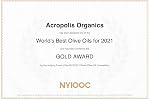 Acropolis Organics Extra Virgin Olive Oil, 3 Liter | Polyphenols Rich, First Cold Pressed, Koroneiki Single Variety, Family Made in Crete, Greece, Unrefined Raw