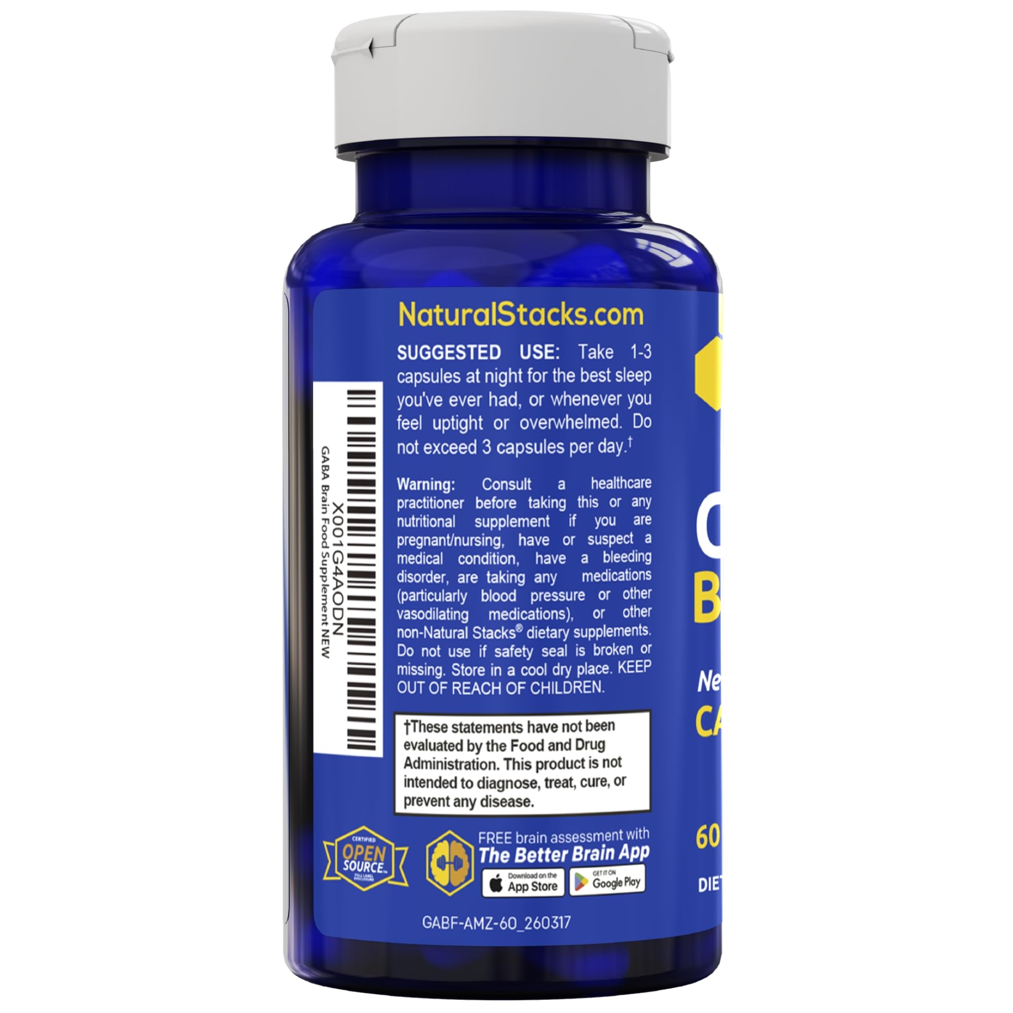 GABA Brain Food, Sleep & Relaxation Support with L-Citrulline, 60 Count — Amazon image 6
