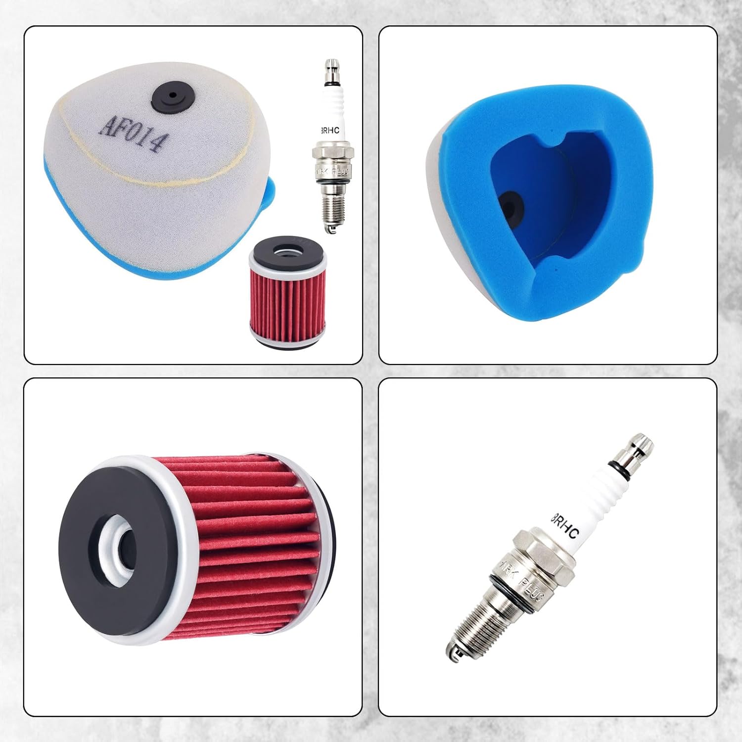 Air Filter Oil Filter Spark Plug Compatible with Yamaha WR250F 2001-2002/WR400F 1998-2000/WR426F 2000-2002/YZ125 1997-2020/YZ125X 2020/YZ250 1997-2020/YZ250F 2001-2013