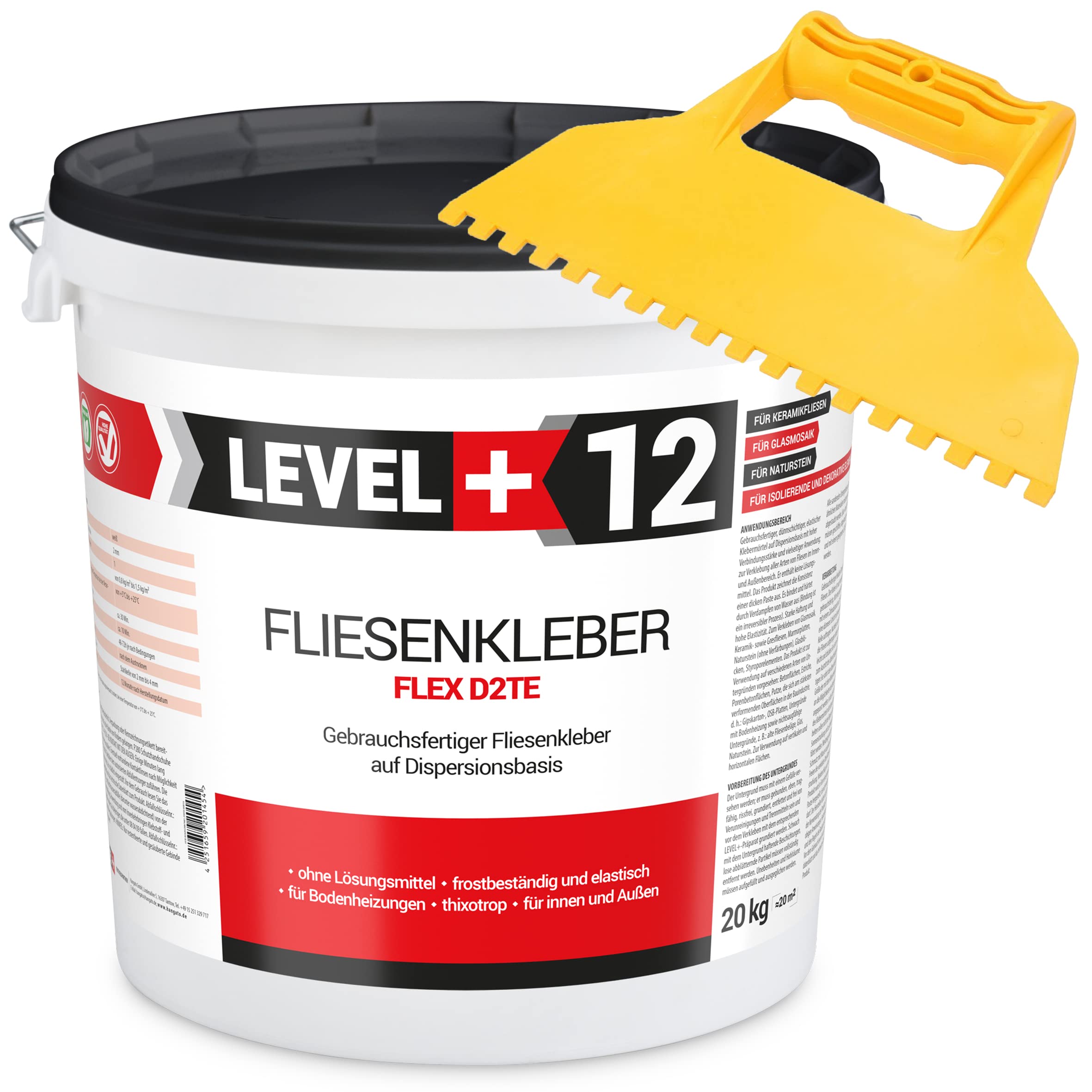 12 Fliesenkleber D2TE - Dispersionskleber für Innen & Außen