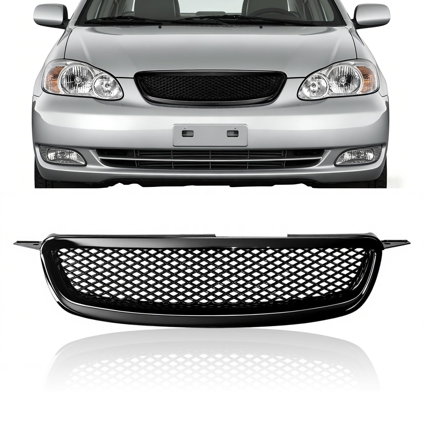 Front Grille Bumper Grill Fit for 2003-2008 Toyota Corolla CE LE XRS 4-Door