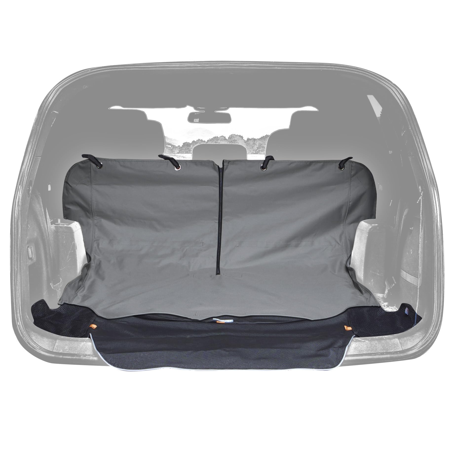 Kurgo Rover Cargo Cape - Protects Cargo Area from Dirt & Scratches - Stain Resistant - Car Boot Protector - Water-Resistant Cargo Cape - SUV Trunk Liner with Bumper Flap - Charcoal