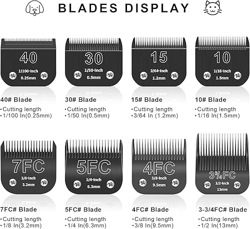 Miniatura 5 de 10 # 7FC 5FC 4FC Cuchillas desmontables de aseo para perros para mascotas, compatibles con Ainds, Oster A5, Wahl KM-10 y otras series Clippers,