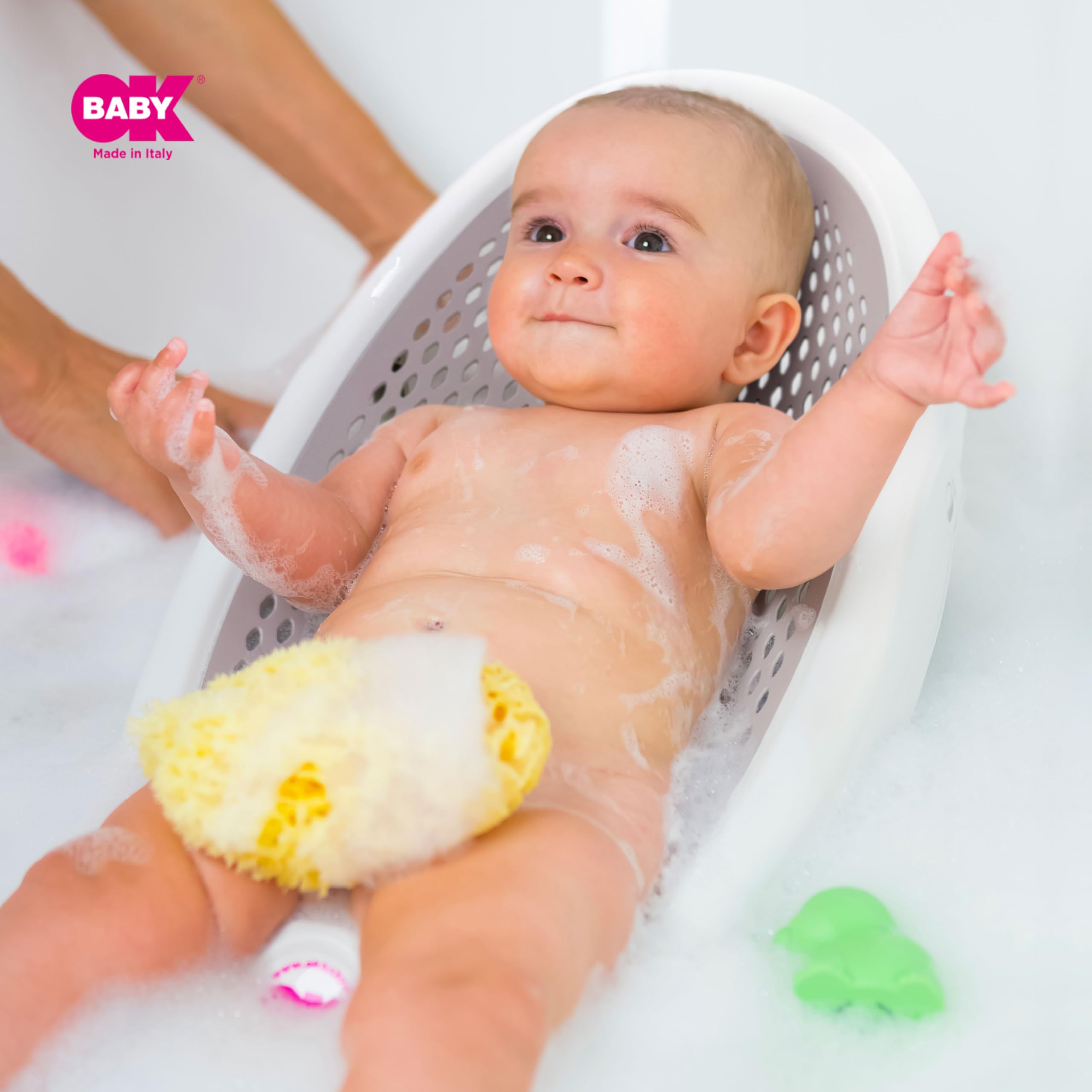 OKBABY Jelly - Sdraietta da Bagno Richiudibile, Morbida e Confortevole per il Bagnetto del Neonato 0-8 Mesi (8kg) - Rosa