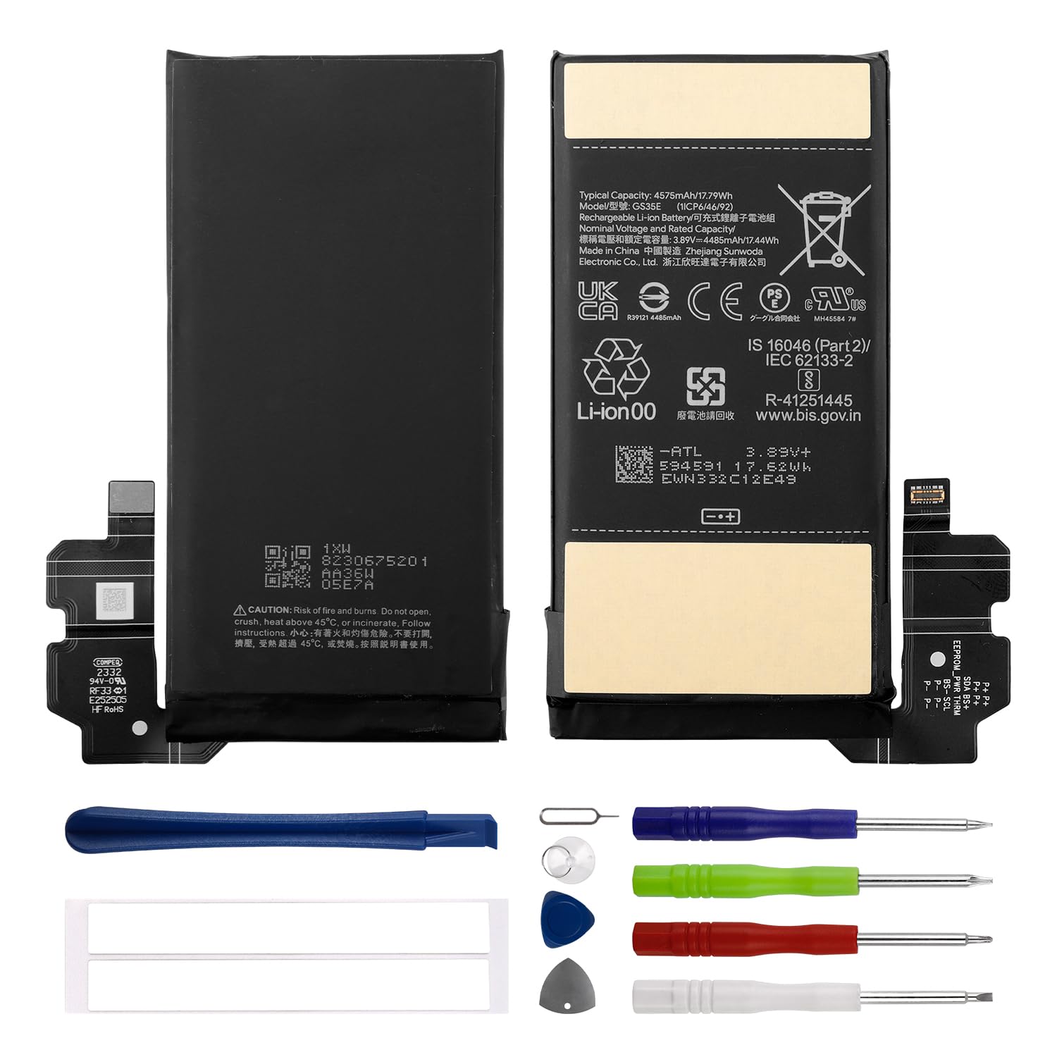 Duotipa 4485 mAh nowa bateria zamienna GS35E kompatybilna z Google Pixel 8 GKWS6 akumulator z zestawem narzędzi naprawczych