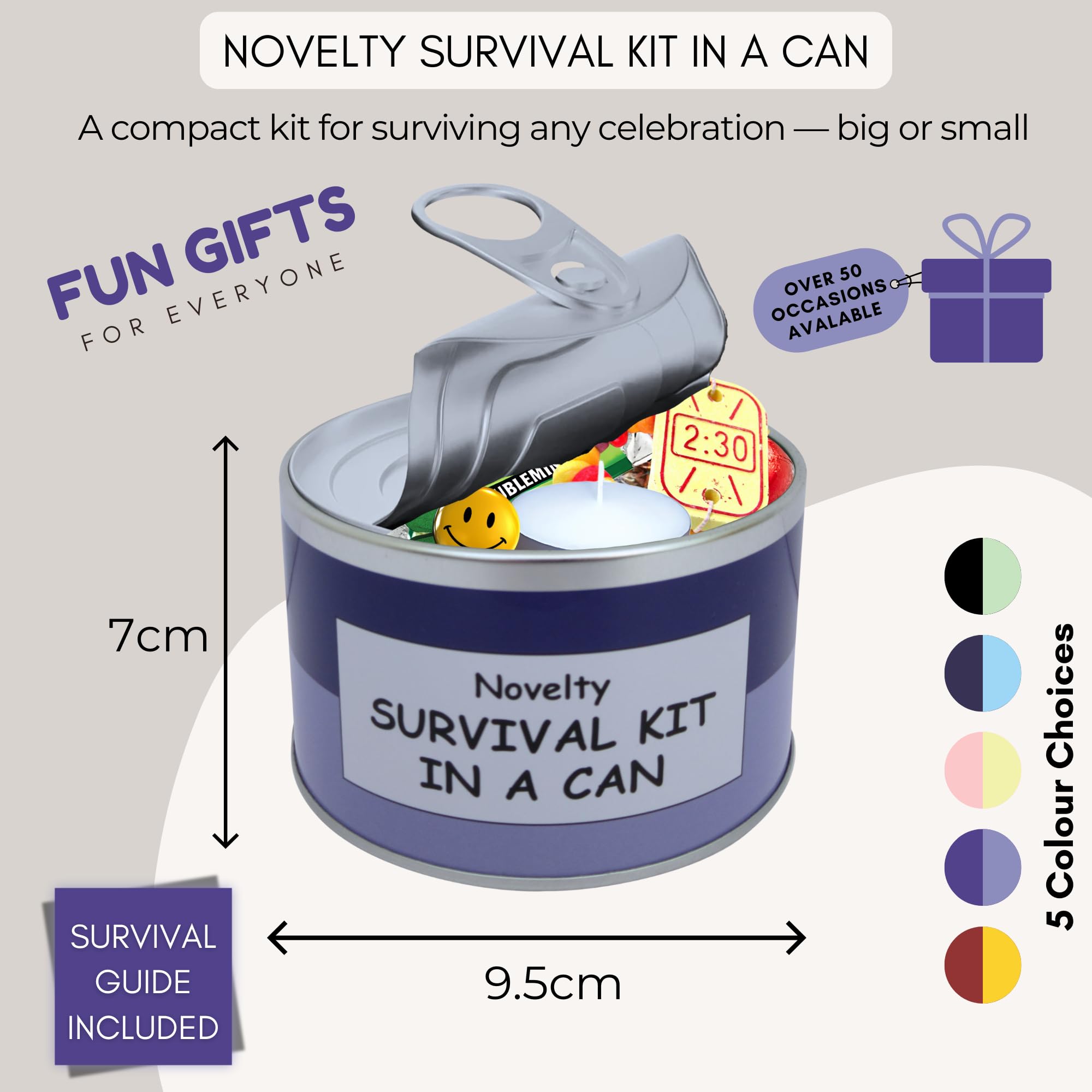 Jahrestag Survival-Kit In Einer Dose – Lustiges Geschenk Mit Karte, 10x6 Cm, In 5 Farben Wählbar