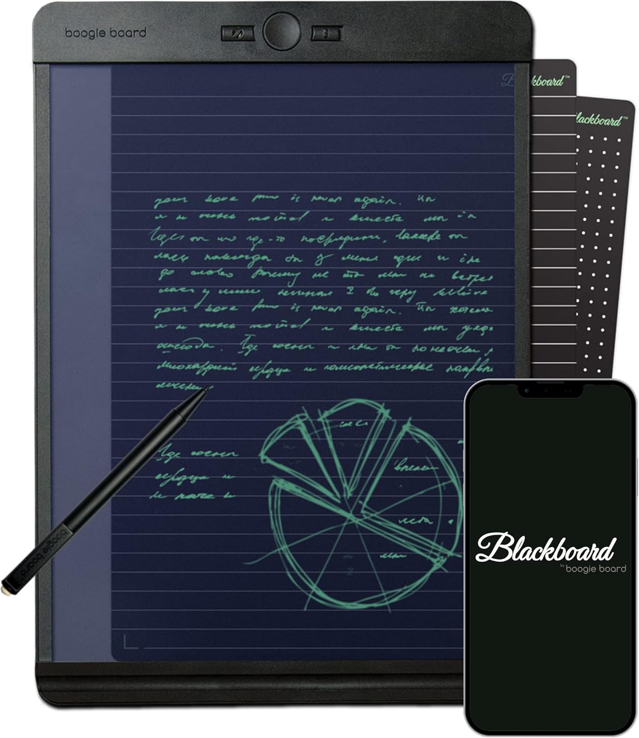 Boogie Board Blackboard Reusable Notebook Writing Tablet with Stylus