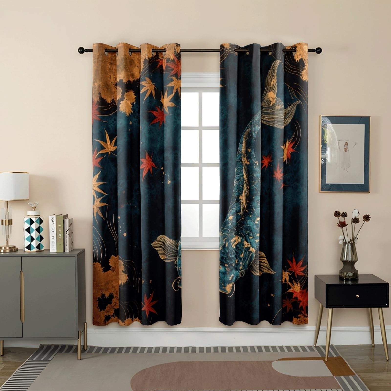 Curtain Braun Ziegel Rot Gardinen Blackout Curtain Polyester Vorhang mit Ösen Waschbar Vorhänge Living Room Verdunklungsvorhänge Schlafzimmer Gardienen Vorhang Blickdicht 2x85x200cm