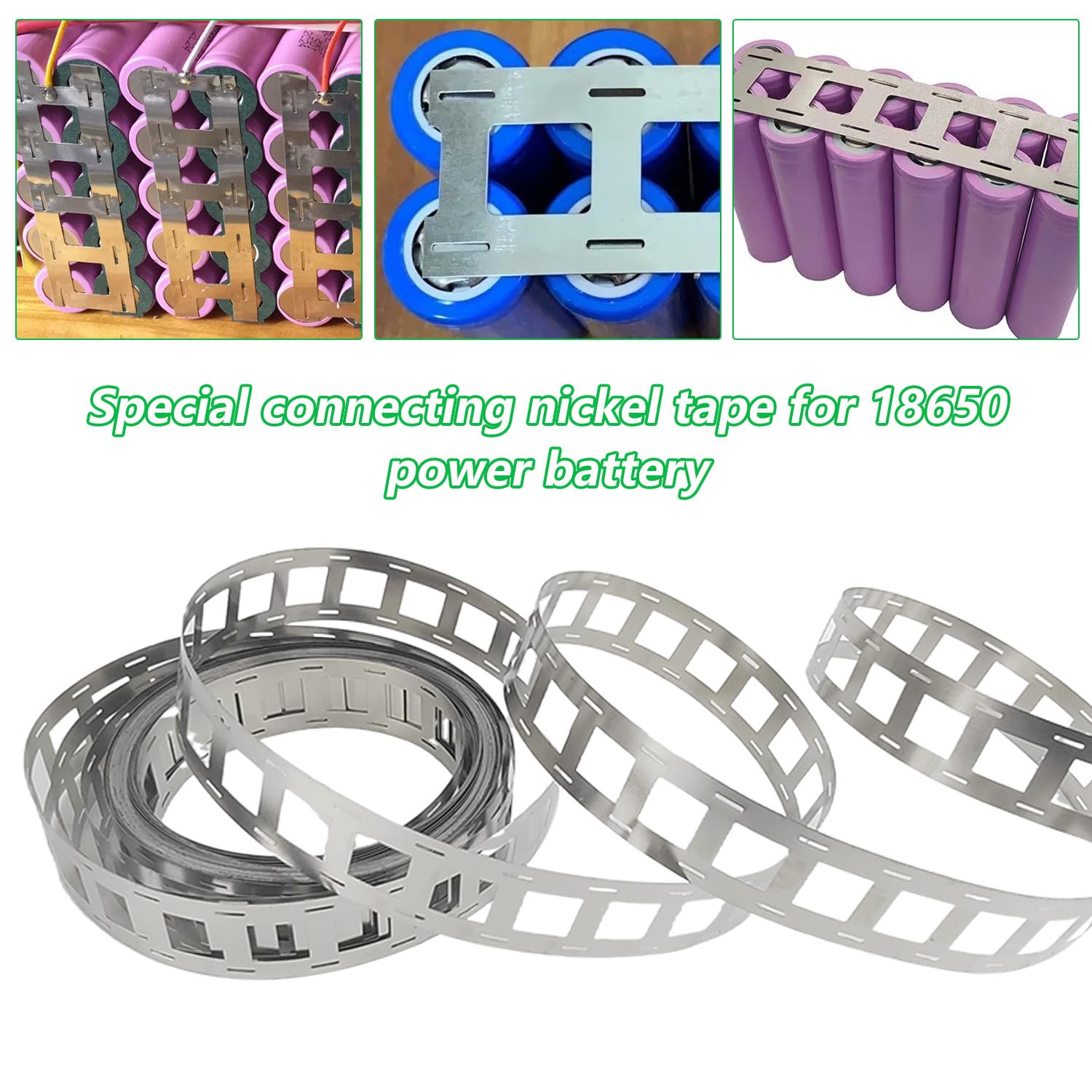 Nickelband, 0,15 x 27 mm 10M 20,25 mm Nickel Streifen Band für 18650-Batterien, Punktschweißband aus Vernickeltem Stahlband Nickelstreifen-Lithium-Batteriepack