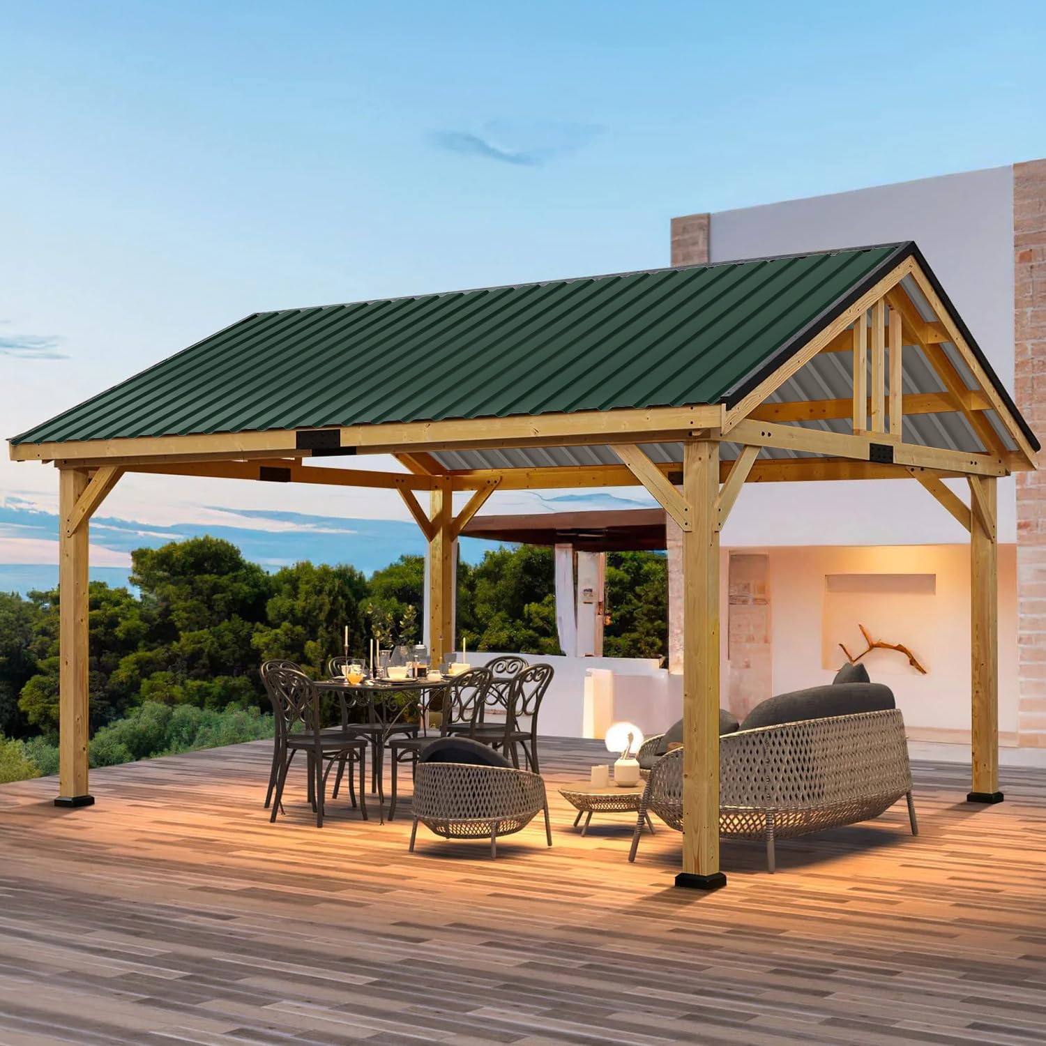 Set de chapas trapezoidales para techo 36 piezas 115×45 cm Verde chapa de acero 0,25 mm para casa de jardín, cobertizo de herramientas, cobertizo para herramientas incl. guantes aprox. 18 m²