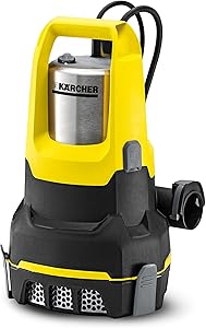 Kärcher, SP 6 Flat Inox, Bomba sumergible para evacuacuación de agua limpia, Caudal máx 14000 (l/h), Profundidad inmersión 7 m, Potencia 550 W, Temperatura transporte 35 grados C, Multicolor