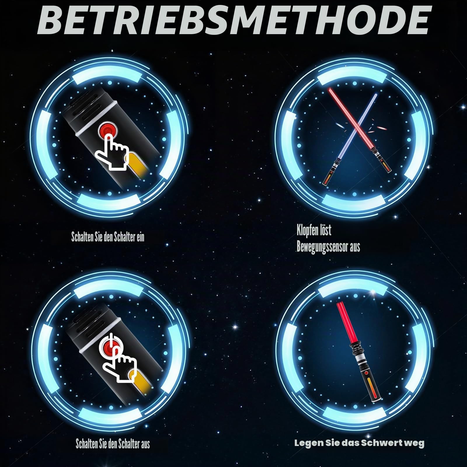 Leuchtschwert, ausziehbares LED-Lichtschwert mit FX-Sound (bewegungsempfindlich), Galaxie-Kriegs-Kämpfer-Schwert-Spielzeug für Halloween, Weihnachten, Geburtstag, Geschenk