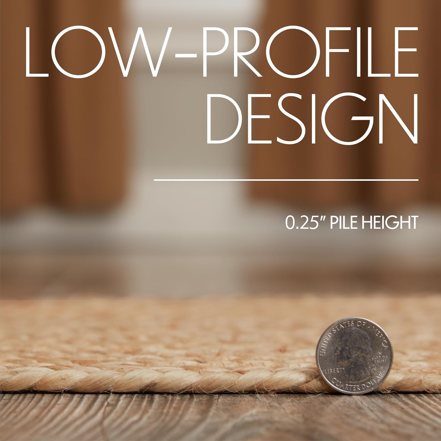 VHC Brands Natural Jute Rug Country Farmhouse Entryway or Kitchen Small Welcome Mat Half Circle 16.5x33