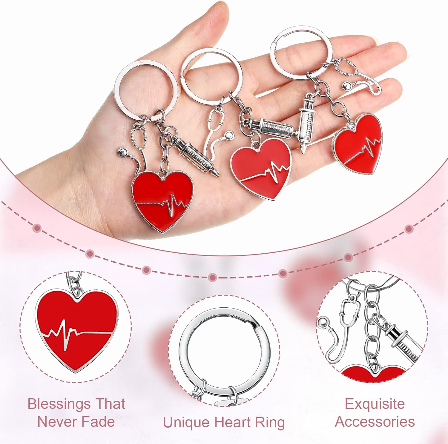Kigeli 12 Set Nurse Week Gifts Bulk 2023 Nurse Keychains for Women Nurse Appreciation Gifts Bulk Nurse Thank You - Image 3