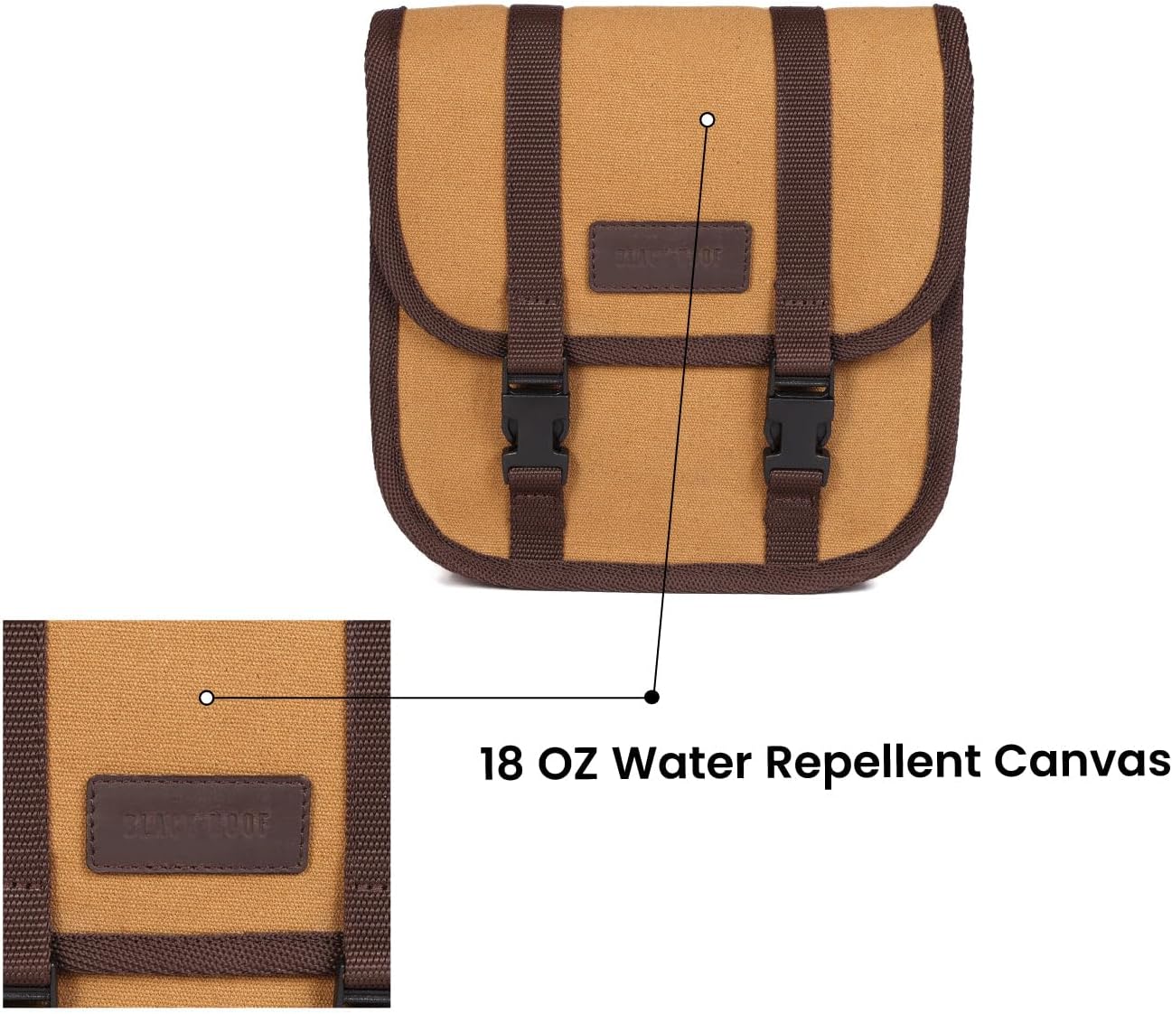 18 oz Water Repellent Canvas Saddle Bag for Trail Riding, Tan Color, Saddle Bag Small, 70005_TAN