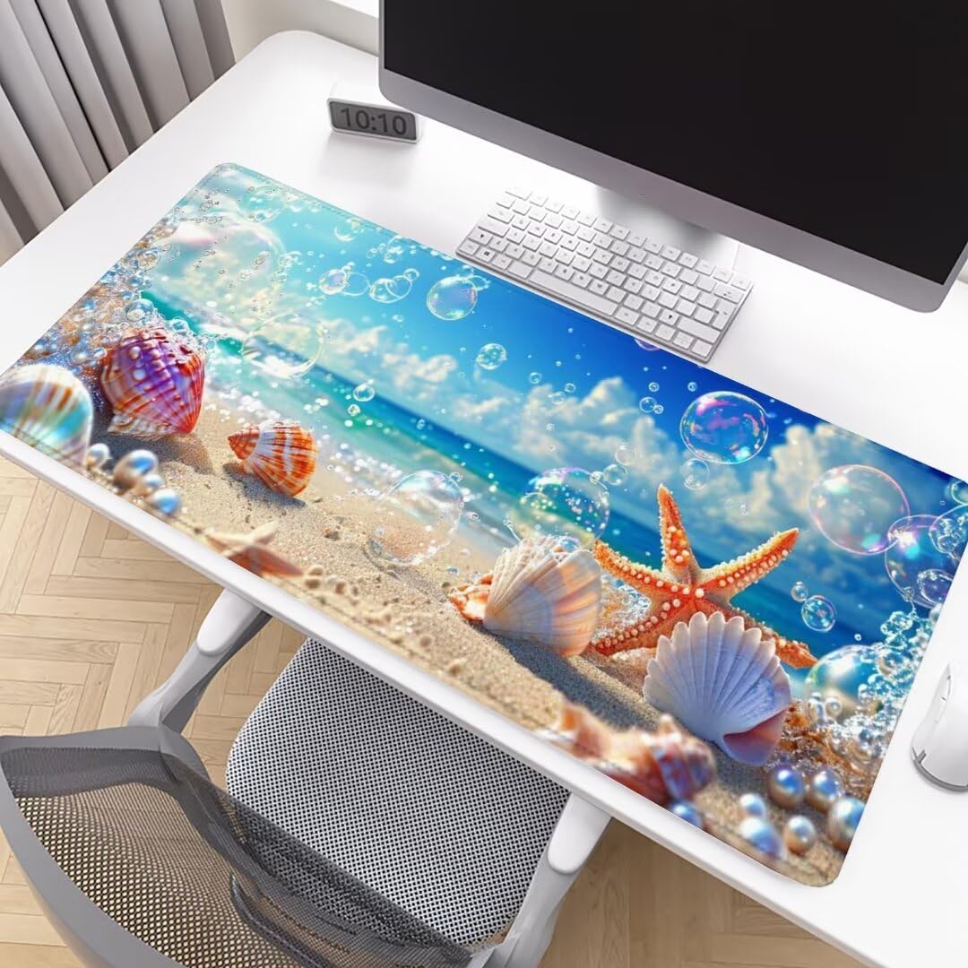 Tapis de Souris de Jeu Fleur Tapis de Souris XXL 1600x800mm Paysage Tapis Souris Gaming Grand, avec Bords Surpiqués et Base en Caoutchouc AntidéRapant Surface, AméLiore La PréCision et La Vitesse D44