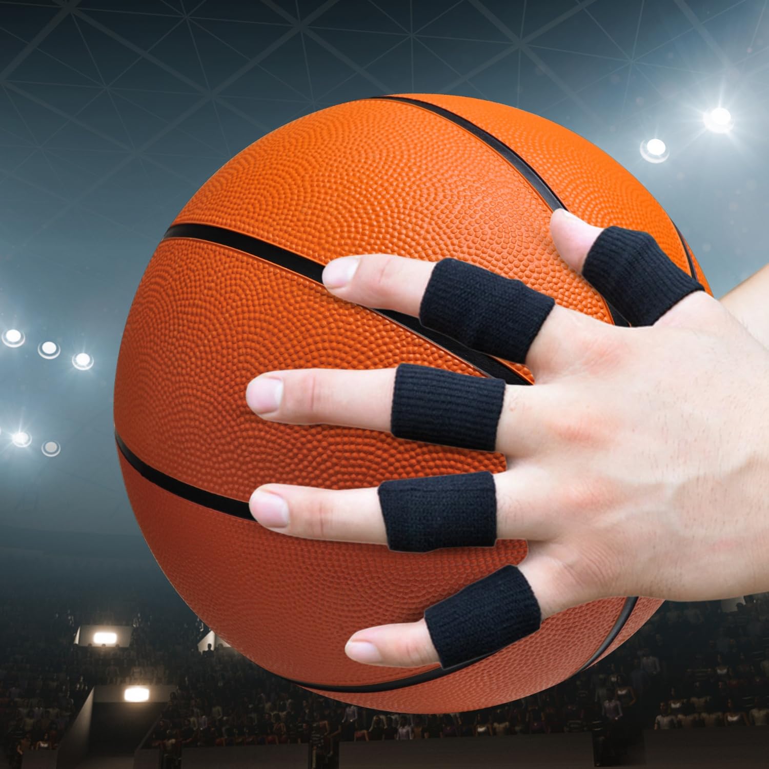 Prokick Finger Support Sleeve Protector with Comfortable Cushion Pressure for Cricket, Exercise, Gym Fitness, Volleyball, Badminton and Tennis, men & women 5 pc - Black (Free Size) - Image 5 thumbnail