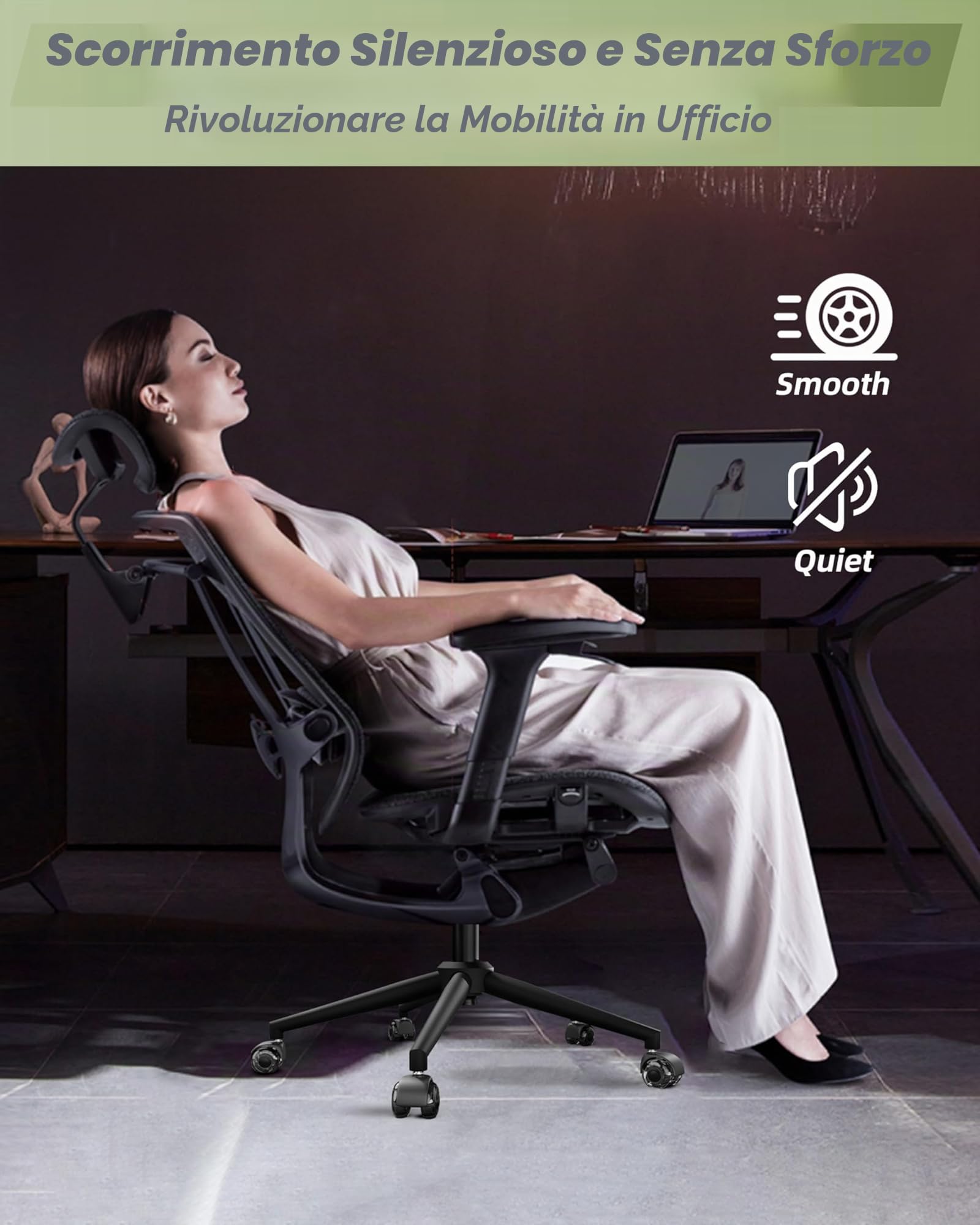 Sytopia Sedia da ufficio con piedistallo a croce con ruote, base universale in metallo da 60 cm per sedia girevole e sedia da gaming, portata fino a 1180 kg, set completo
