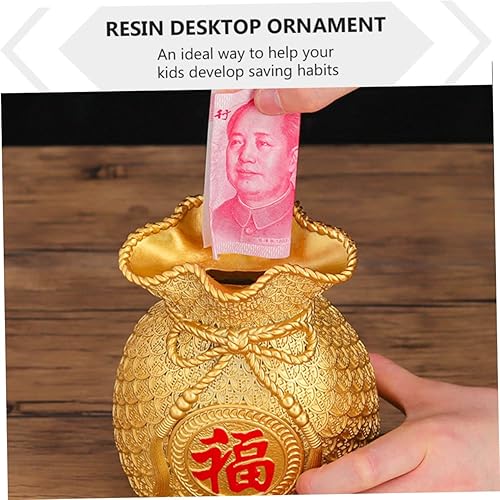 Miniatura 5 de Hucha china de la suerte figura de Feng Shui, adorno de banco de monedas, figuras de dinero chino de la suerte para niños, decoración del hogar,