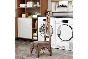 Besuerte Vintage Kitchen Step Stool Chair with Sturdy Construction and Ergonomic Handle