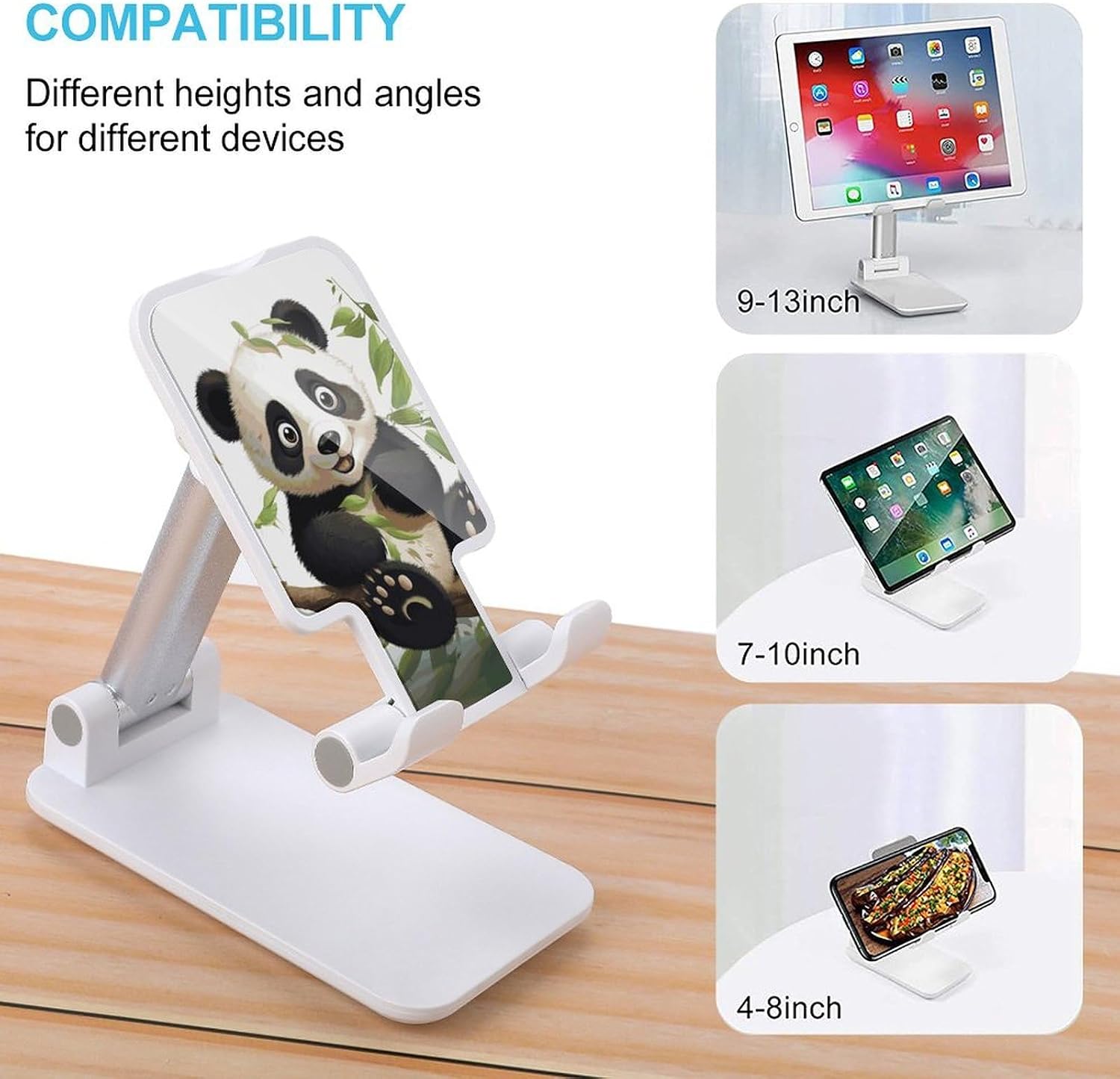 Panda on The Tree Branch Foldable Phone Stand for Desk Taller Stand image 3