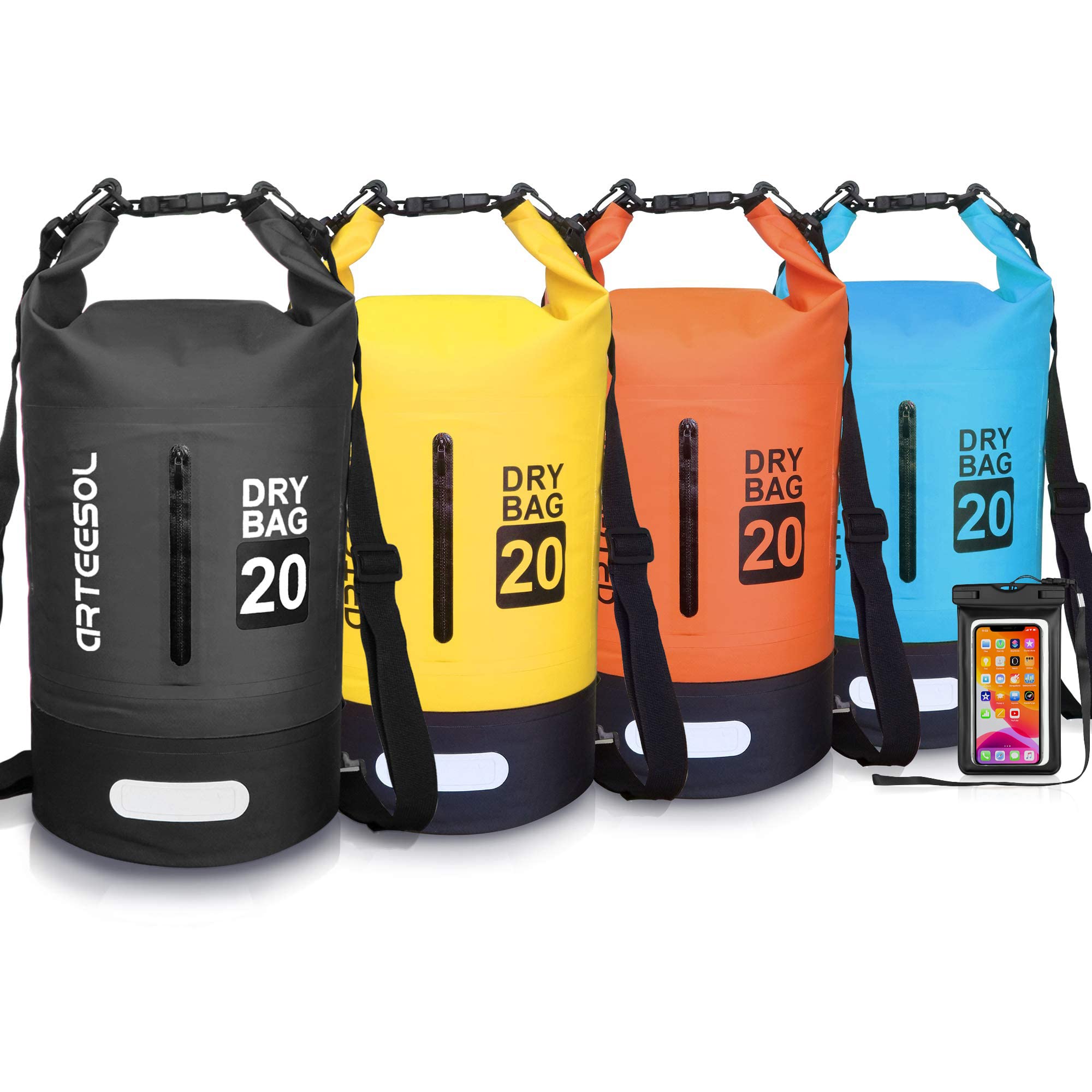 Blackace arteesol Dry Bag - 5L 10L 20L 30L Waterproof trockener Beutel/Sack wasserdichte Tasche mit Langem justierbarem Bügel für Kayaking Boots-Ausflug Kanu/Fischen/Rafting/Schwimmen/Snowboarding