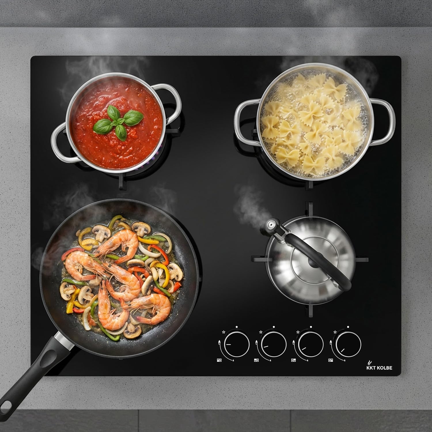 KKT KOLBE Set forno e piano a gas SET8017TFTG604G, 60 cm nero