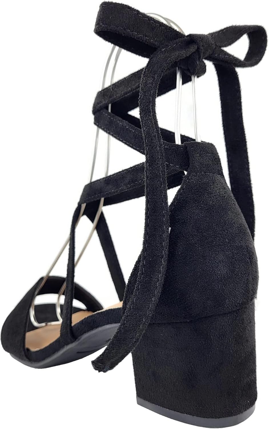 TruFox Wrap Around Comfort Low Block Heel Sandals Open Toe Strappy Tie Up
