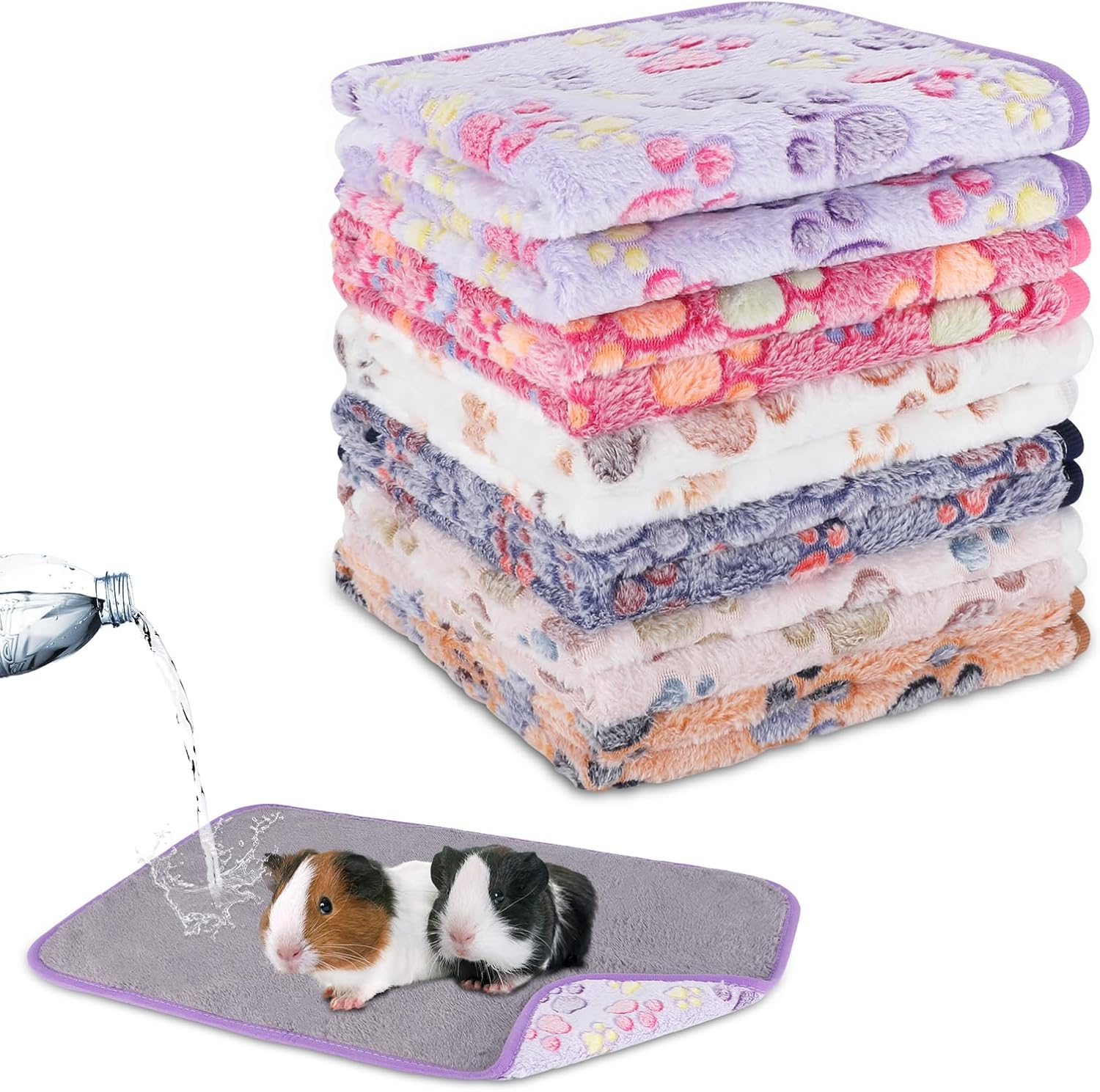 YUEPET Waterproof Guinea Pig Blankets Washable 6 Pack