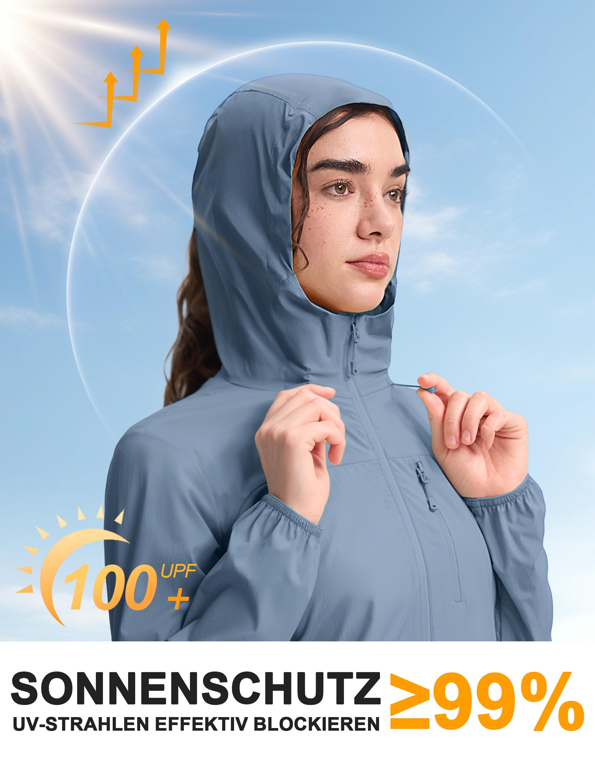 Pioneer Camp Windbreaker Damen Laufjacke Windjacke Leicht Wasserdicht Atmungsaktiven-UPF 100+ Sonnenschutz，Wasserabweisend Robust-Reisen, Laufen, Wandern