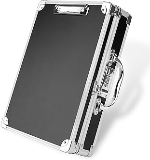 Clipboard with Storage Combination Lock Clipboards Briefcase Heavy Duty Box Aluminum Metal with Handle, Storage Clipboard Maximum Security Large Capacity