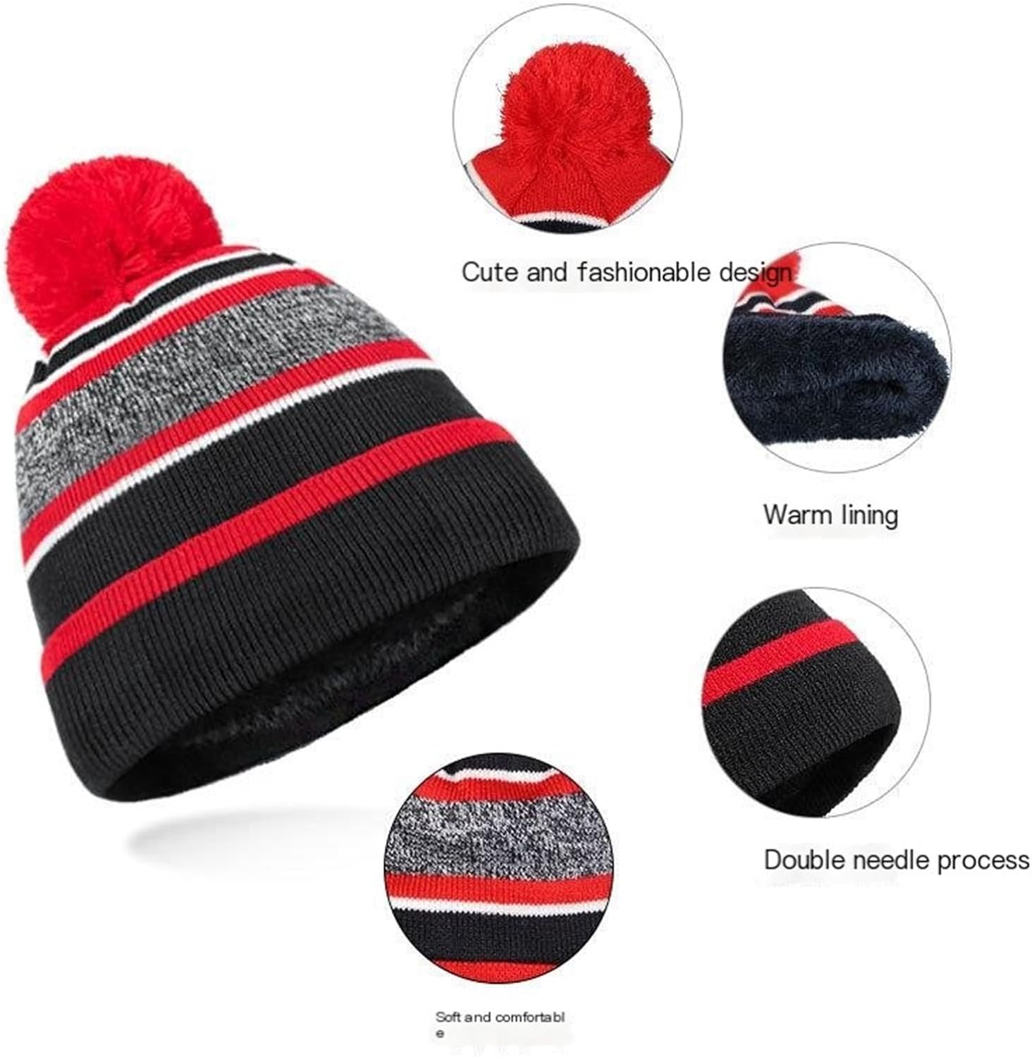 3Pcs Kids Winter Knit Hat Scarf Gloves Set Neck Warmer for 2-8 Years Old Boys Girls Kids Hat and Gloves Set(Green)