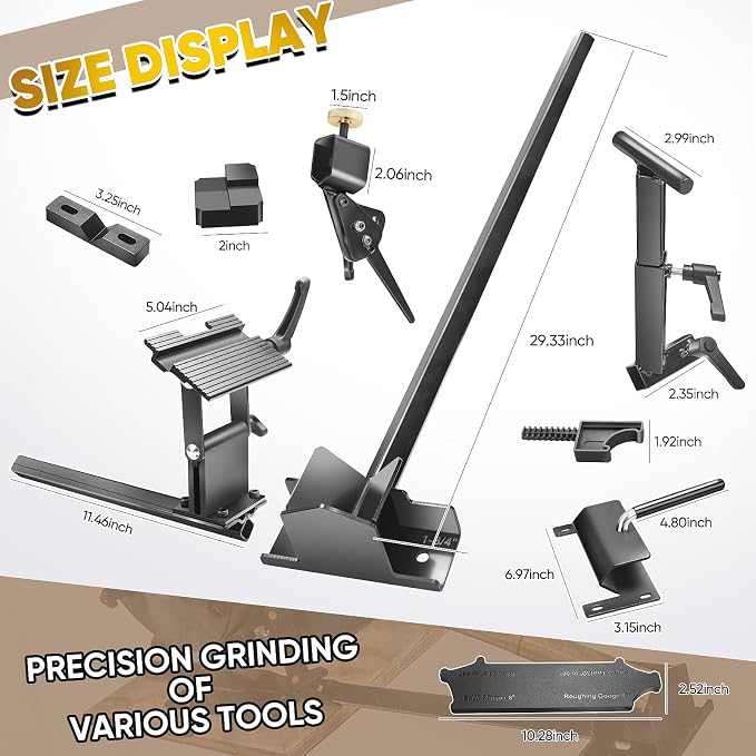 Lathe Tool Sharpening Jig, The Complete Set Includes All Fixture Gauges, Suitable for 6 - inch and 8 - inch Bench Grinders to Sharpen Lathe Turning Tools, Chisels, Skews, Bowl Spindle Gouges miniatura 2
