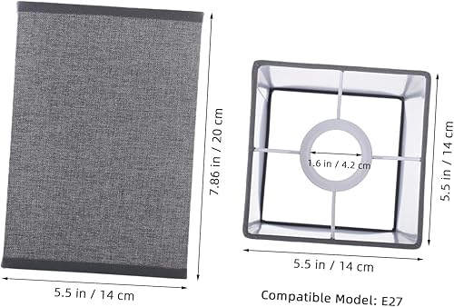 Miniatura 4 de DECHOUS Pantalla rectangular de lino de 5.5 pulgadas de ancho x 5.5 pulgadas de profundidad x 7.86 pulgadas de alto, pantalla pequeña cuadrada para