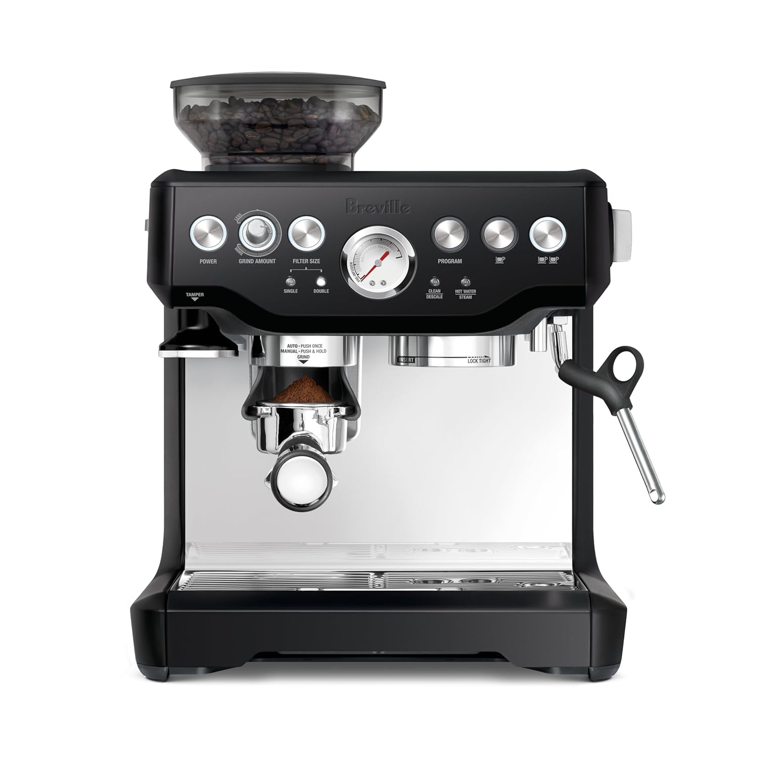 Breville Barista Express BES870BTR Espresso Machine with Built-in Grinder - Black Truffle Semi-Automatic