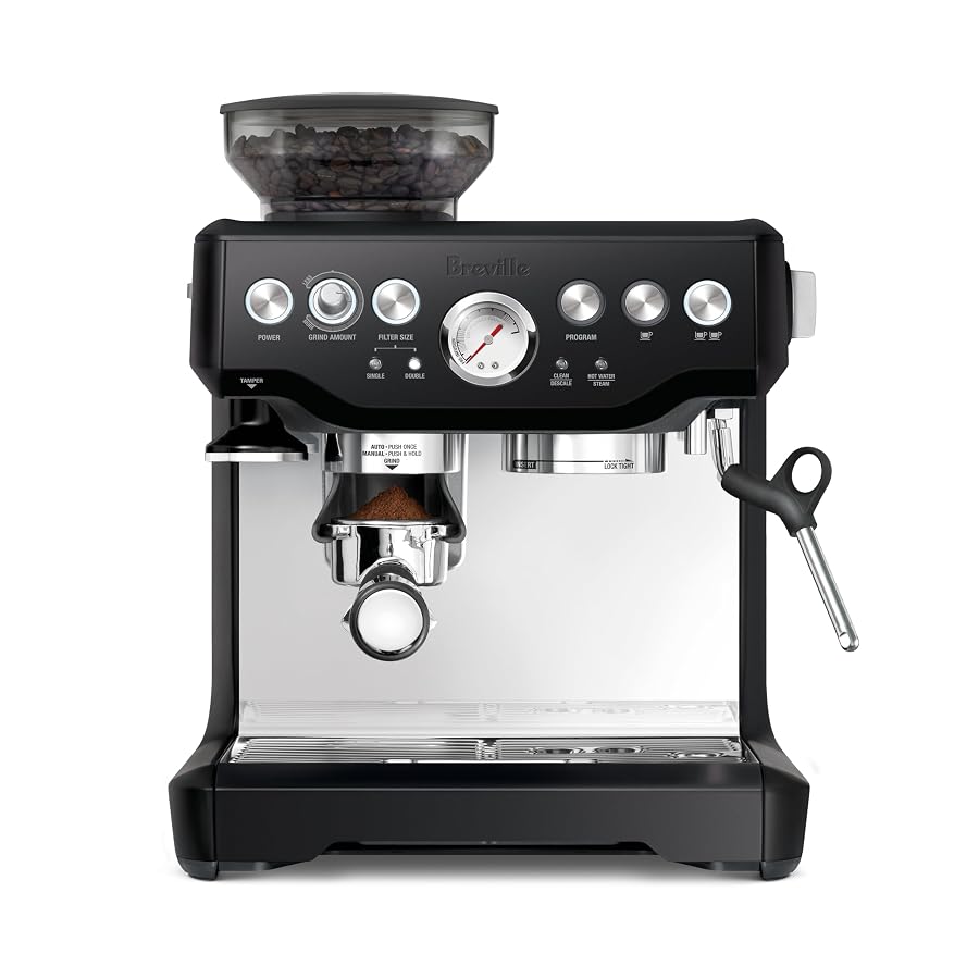 Breville Barista Express espresso machine (BES870BTR) on a kitchen counter