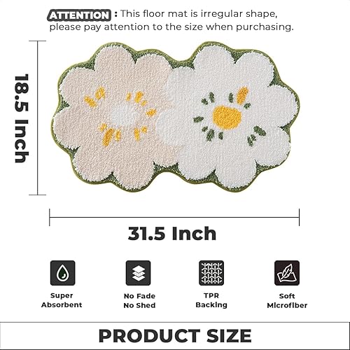 Miniatura 2 de Alfombra de baño ultra absorbente, de microfibra gruesa y resistente, esponjosa, lavable a máquina, alfombra de baño antideslizante para baño,