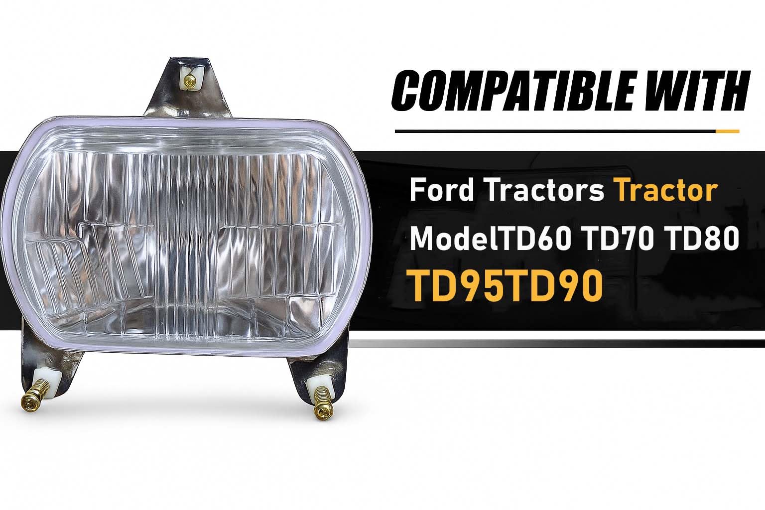 Scheinwerfer-Montagesatz mit 12-V-Glühbirnen, passend für Kubota Massey Ferguson 595 2640 2680 | Ford New Holland 3830, 4030, 4230, 4430 I Fiat-Traktoren der Serien 66, 76 und 86