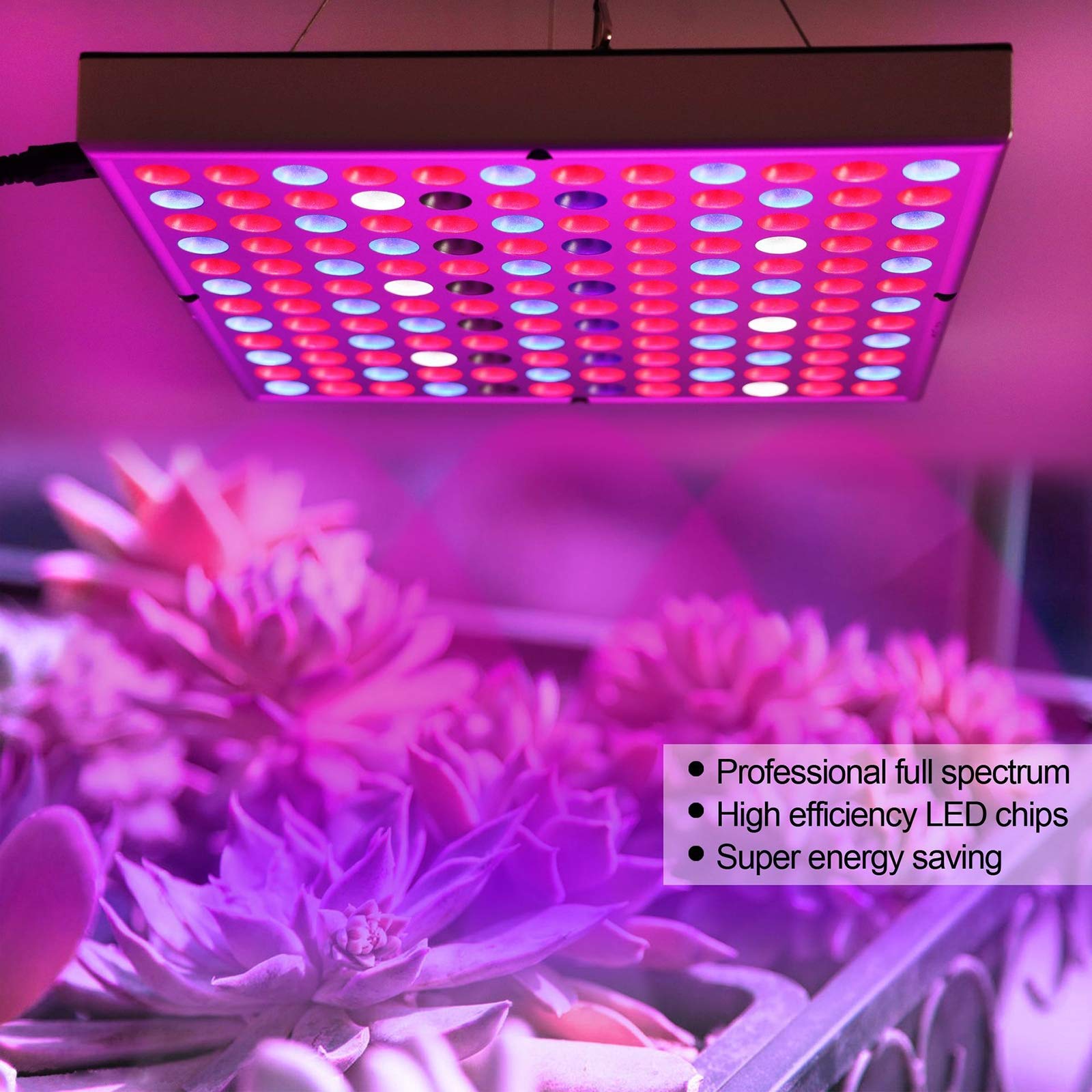 Światło do uprawy, oświetlenie LED o pełnym spektrum działania, 45 W 144 Koraliki LED do nasion roślin kwiatowych Hydroponika Szklarnie Namiot do uprawy Fabryka roślin Lampy do uprawy warzyw 85–265