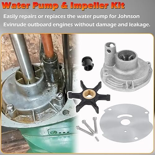 Miniatura 3 de Kit de impulsor de bomba de agua mejorado 0382468 382468 para carcasa Johnson Evinrude BRP OMC 10 15 18 20 25 HP, repuesto para número de pieza OEM