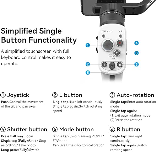 Miniatura 6 de FeiyuTech Estabilizador de cardán de 3 ejes para smartphone con trípode estabilizador de video para todos los iPhone y Android Series Max 18.34 oz
