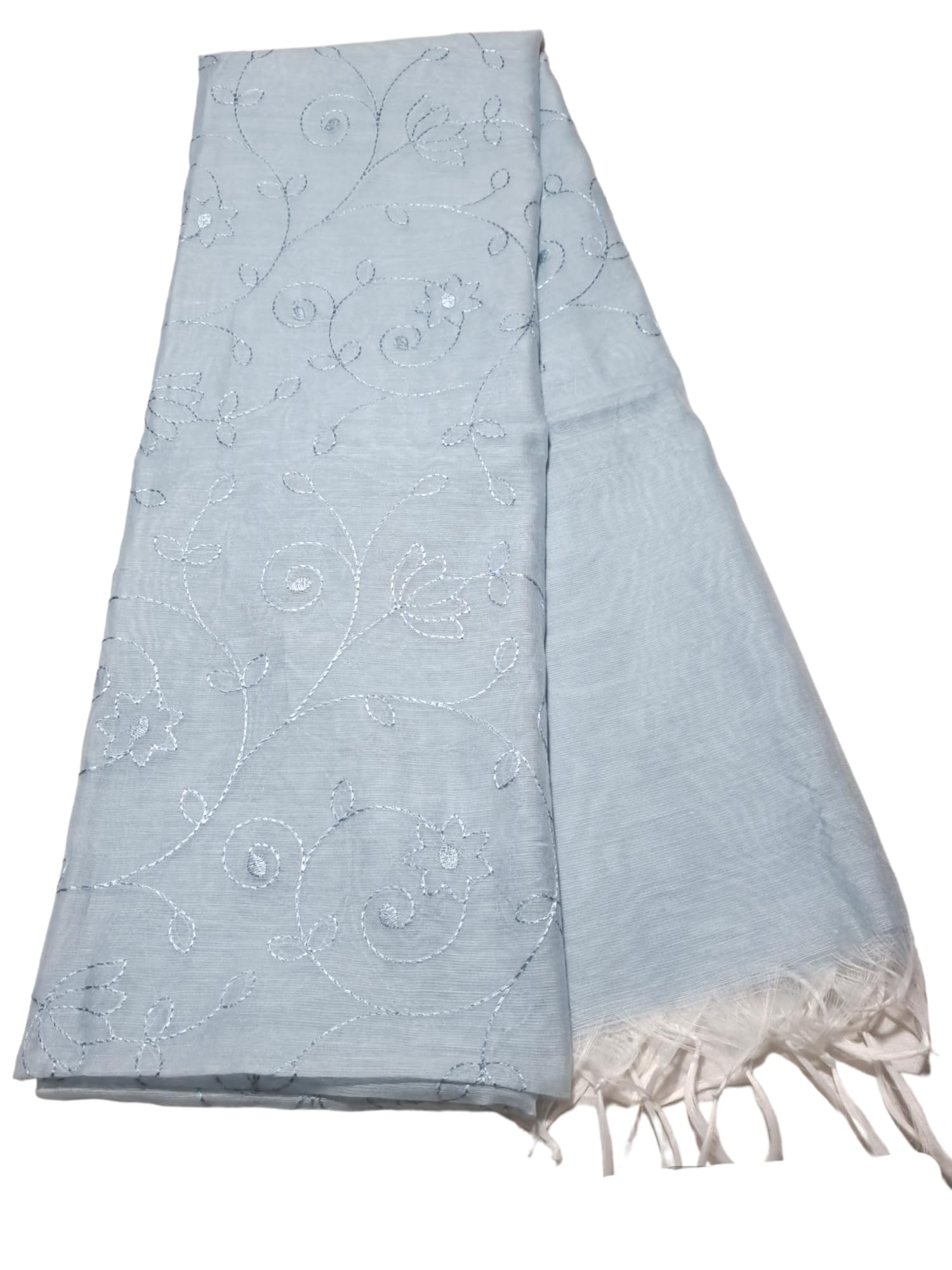 N.K CREATION Women's Banarasi Cotton Chanderi Silk Dupatta with Resham Embroidery Work