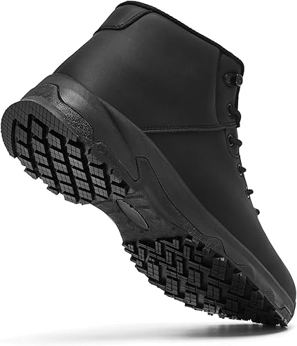 Miniatura 2 de SHULOOK Botas de trabajo antideslizantes para hombre, zapatos antideslizantes impermeables, para servicio de alimentos, chef, cocina, restaurante,