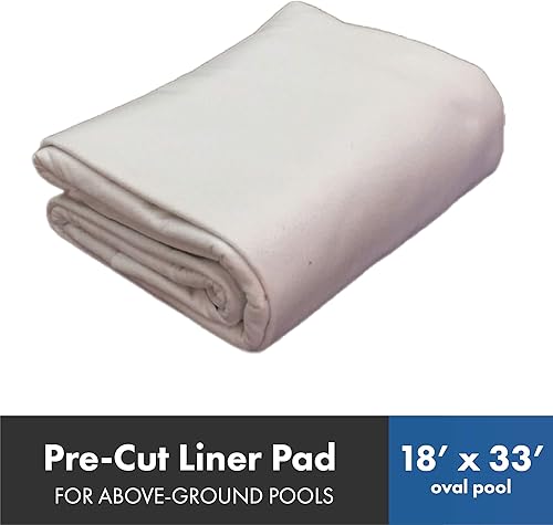 Vista 57 de LL1834OV Funda de revestimiento para piscina, 18 x 34 pies, negra, material geotextil de poliéster fuerte y duradero, precortada para adaptarse Negro